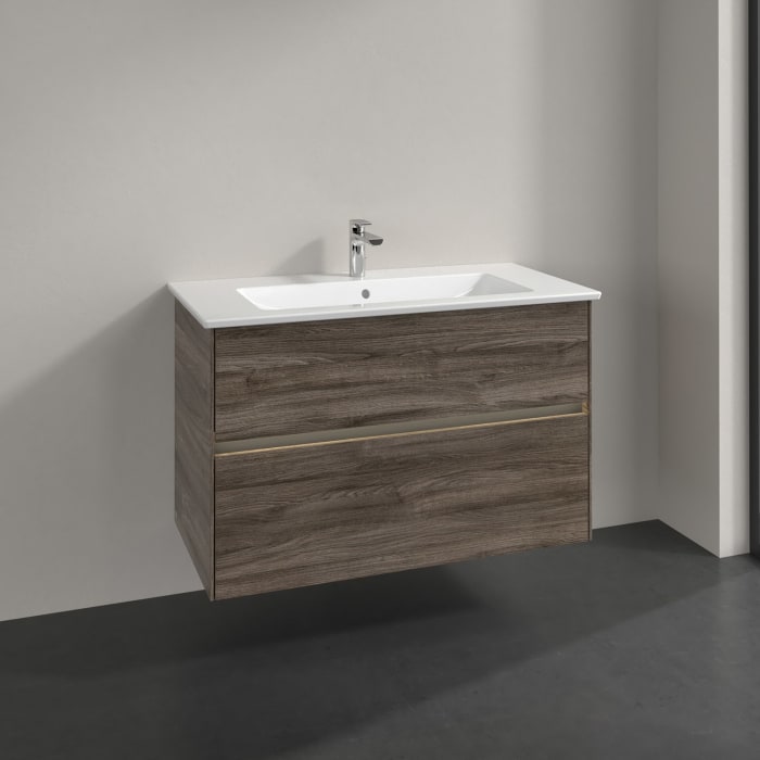 Villeroy & Boch Collaro Waschtischunterschrank 96 x 48 cm, mit 2 Auszügen und LED-Beleuchtung für Venticello Waschtisch