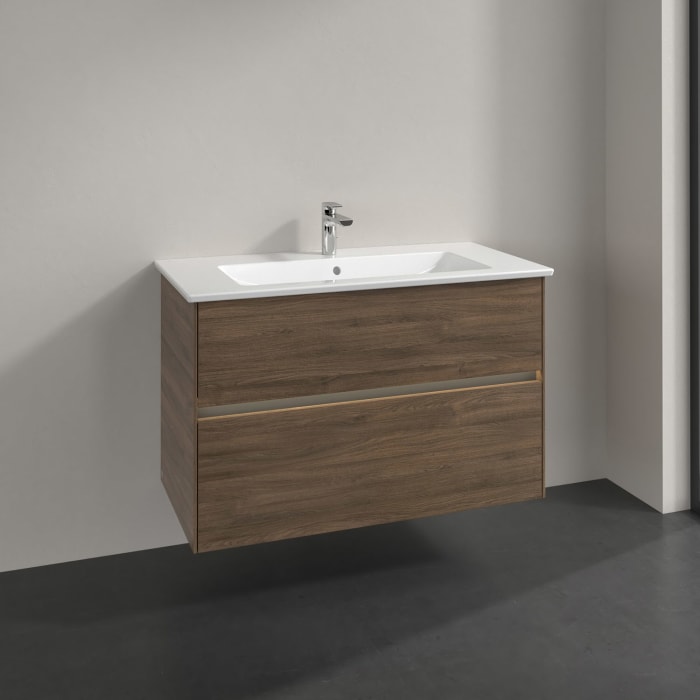 Villeroy & Boch Collaro Waschtischunterschrank 96 x 48 cm, mit 2 Auszügen und LED-Beleuchtung für Venticello Waschtisch