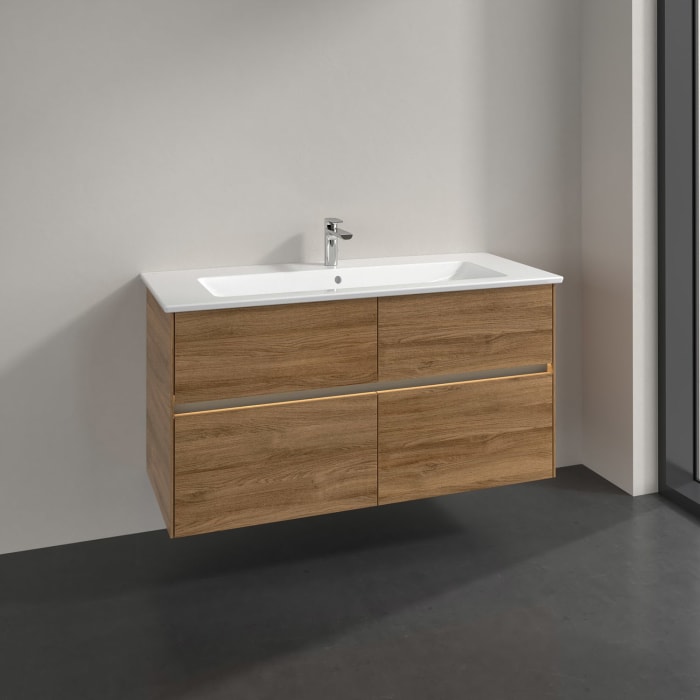 Villeroy & Boch Collaro Waschtischunterschrank 116 x 48 cm, mit 4 Auszügen und LED-Beleuchtung für Venticello Waschtisch