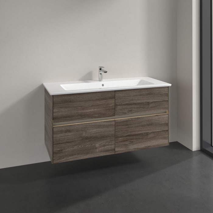 Villeroy & Boch Collaro Waschtischunterschrank 116 x 48 cm, mit 4 Auszügen und LED-Beleuchtung für Venticello Waschtisch