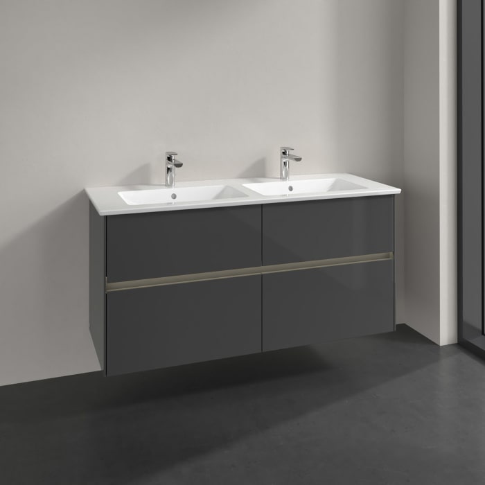 Villeroy & Boch Collaro Waschtischunterschrank 126 x 48 cm, mit 4 Auszügen und LED-Beleuchtung für Venticello Waschtisch