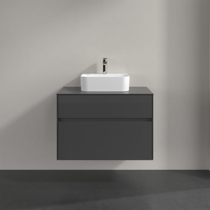 Villeroy & Boch Collaro Waschtischunterschrank 80 x 50 cm, mit 2 Auszügen und LED-Beleuchtung für Finion Waschtisch