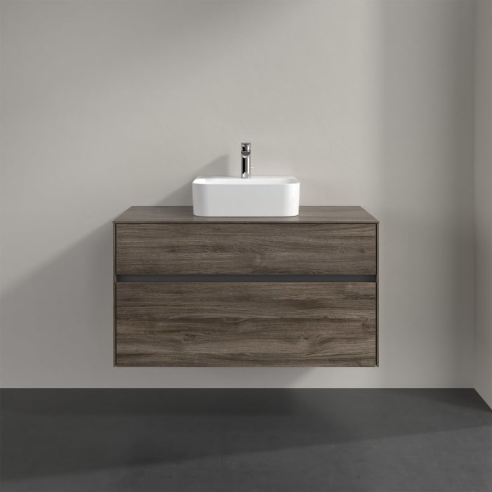 Villeroy & Boch Collaro Waschtischunterschrank 100 x 50 cm, mit 2 Auszügen und LED-Beleuchtung für Finion Waschtisch