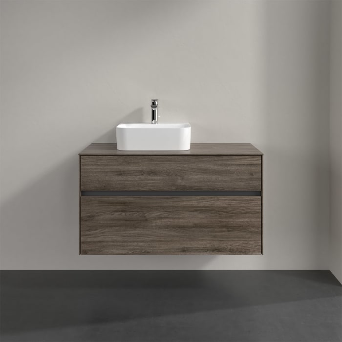 Villeroy & Boch Collaro Waschtischunterschrank 100 x 50 cm, mit 2 Auszügen und LED-Beleuchtung für Finion Waschtisch