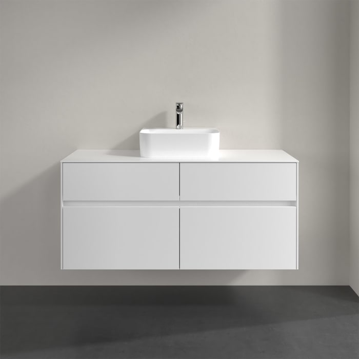Villeroy & Boch Collaro Waschtischunterschrank 120 x 50 cm, mit 4 Auszügen und LED-Beleuchtung für Finion Waschtisch