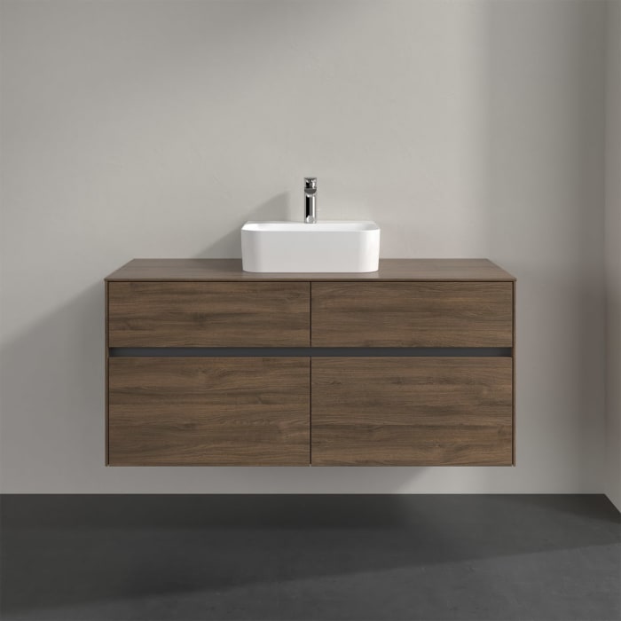 Villeroy & Boch Collaro Waschtischunterschrank 120 x 50 cm, mit 4 Auszügen und LED-Beleuchtung für Finion Waschtisch