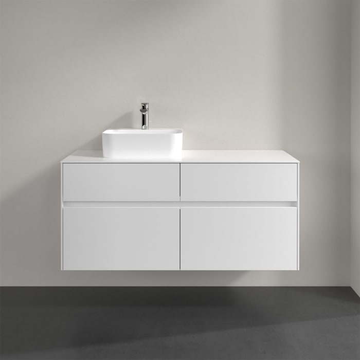 Villeroy & Boch Collaro Waschtischunterschrank 120 x 50 cm, mit 4 Auszügen und LED-Beleuchtung für Finion Waschtisch