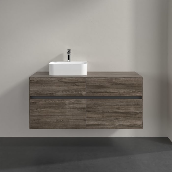 Villeroy & Boch Collaro Waschtischunterschrank 120 x 50 cm, mit 4 Auszügen und LED-Beleuchtung für Finion Waschtisch