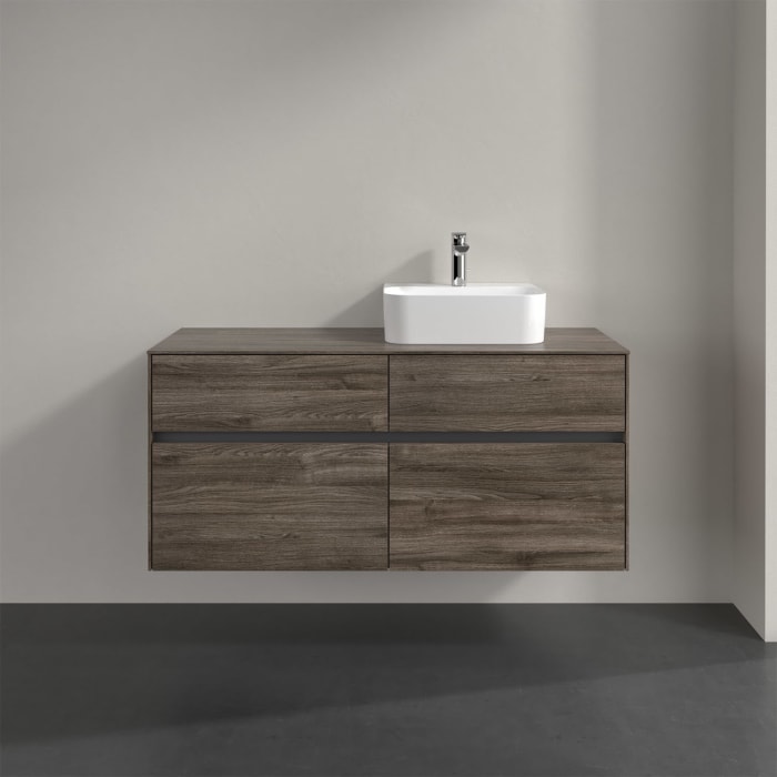 Villeroy & Boch Collaro Waschtischunterschrank 120 x 50 cm, mit 4 Auszügen und LED-Beleuchtung für Finion Waschtisch