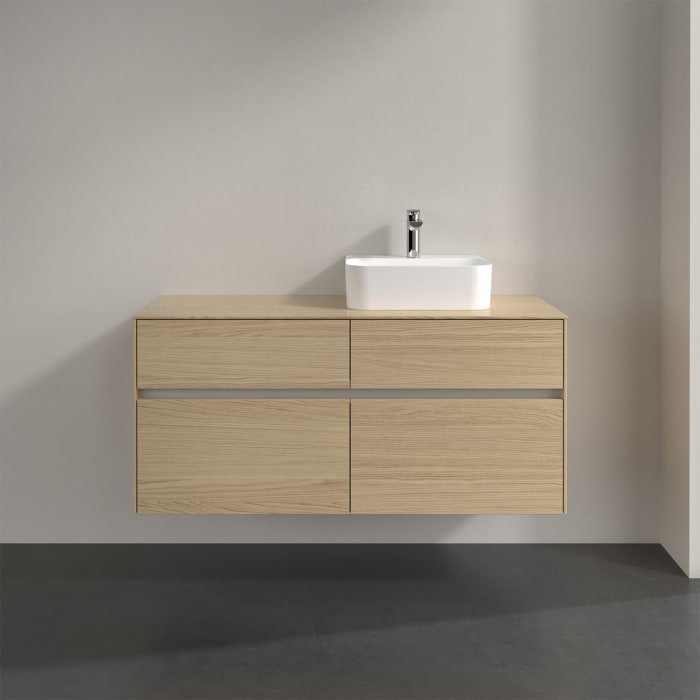 Villeroy & Boch Collaro Waschtischunterschrank 120 x 50 cm, mit 4 Auszügen und LED-Beleuchtung für Finion Waschtisch