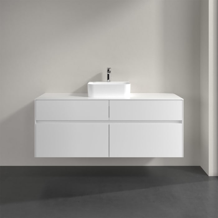 Villeroy & Boch Collaro Waschtischunterschrank 140 x 50 cm, mit 4 Auszügen und LED-Beleuchtung für Finion Waschtisch