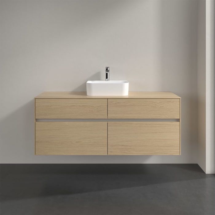 Villeroy & Boch Collaro Waschtischunterschrank 140 x 50 cm, mit 4 Auszügen und LED-Beleuchtung für Finion Waschtisch