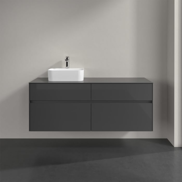 Villeroy & Boch Collaro Waschtischunterschrank 140 x 50 cm, mit 4 Auszügen und LED-Beleuchtung für Finion Waschtisch