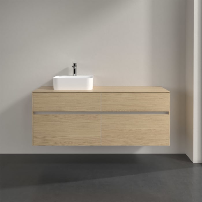 Villeroy & Boch Collaro Waschtischunterschrank 140 x 50 cm, mit 4 Auszügen und LED-Beleuchtung für Finion Waschtisch