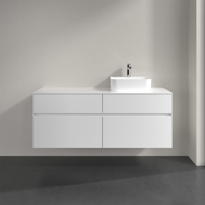 Villeroy & Boch Collaro Waschtischunterschrank 140 x 50 cm, mit 4 Auszügen und LED-Beleuchtung für Finion Waschtisch