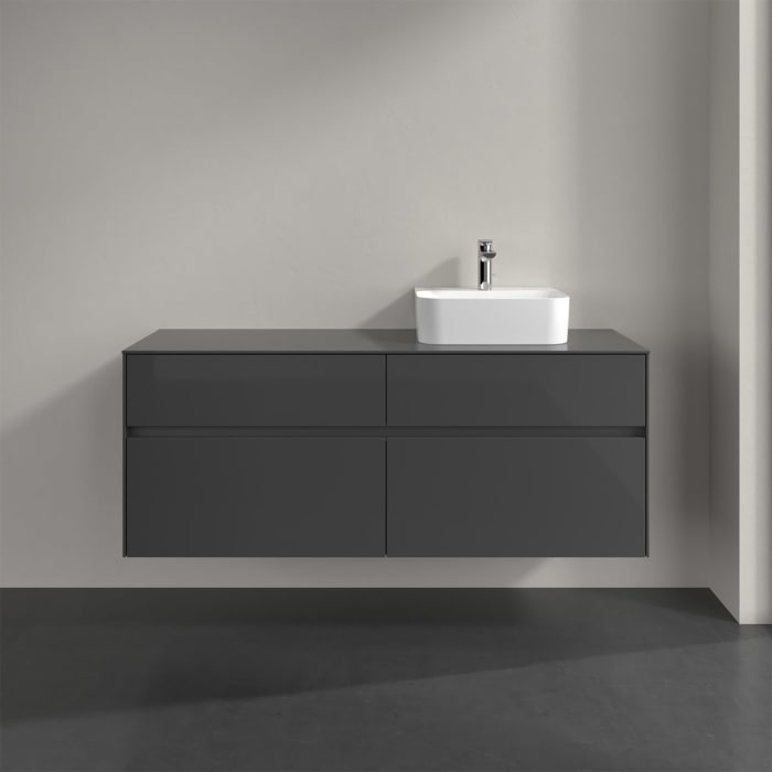 Villeroy & Boch Collaro Waschtischunterschrank 140 x 50 cm, mit 4 Auszügen und LED-Beleuchtung für Finion Waschtisch