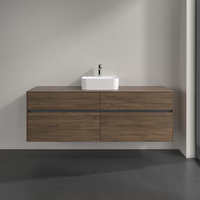 Villeroy & Boch Collaro Waschtischunterschrank 160 x 50 cm, mit 4 Auszügen und LED-Beleuchtung für Finion Waschtisch