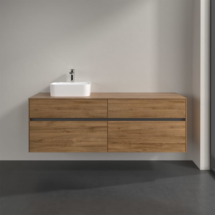 Villeroy & Boch Collaro Waschtischunterschrank 160 x 50 cm, mit 4 Auszügen und LED-Beleuchtung für Finion Waschtisch