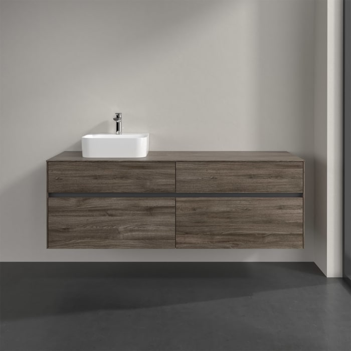 Villeroy & Boch Collaro Waschtischunterschrank 160 x 50 cm, mit 4 Auszügen und LED-Beleuchtung für Finion Waschtisch