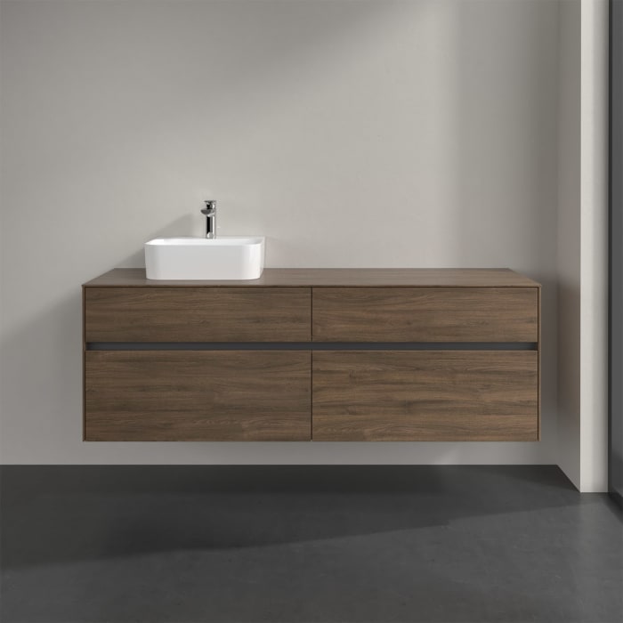 Villeroy & Boch Collaro Waschtischunterschrank 160 x 50 cm, mit 4 Auszügen und LED-Beleuchtung für Finion Waschtisch