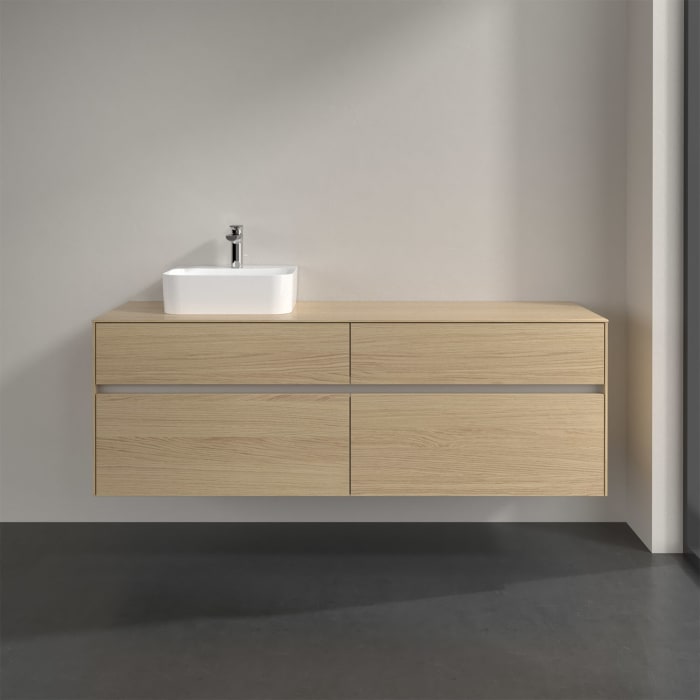 Villeroy & Boch Collaro Waschtischunterschrank 160 x 50 cm, mit 4 Auszügen und LED-Beleuchtung für Finion Waschtisch