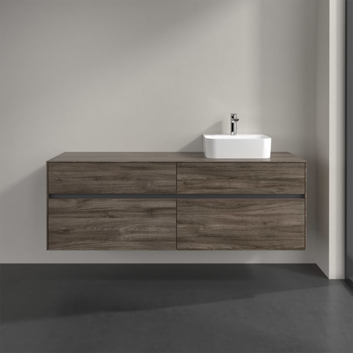 Villeroy & Boch Collaro Waschtischunterschrank 160 x 50 cm, mit 4 Auszügen und LED-Beleuchtung für Finion Waschtisch