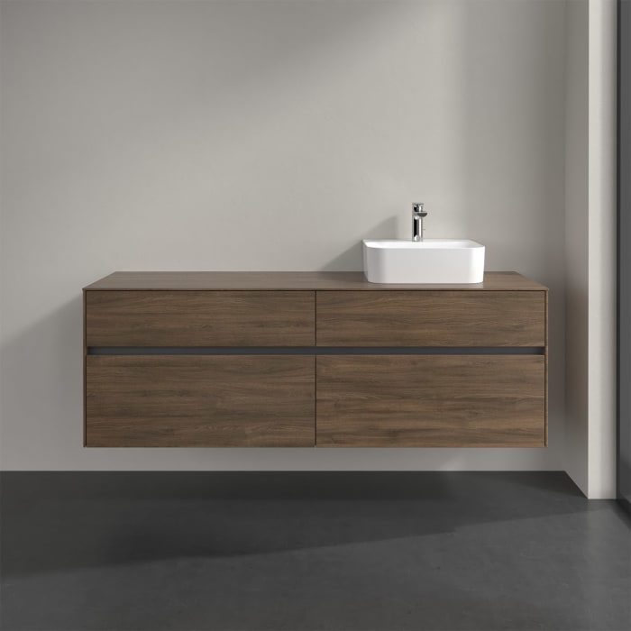 Villeroy & Boch Collaro Waschtischunterschrank 160 x 50 cm, mit 4 Auszügen und LED-Beleuchtung für Finion Waschtisch