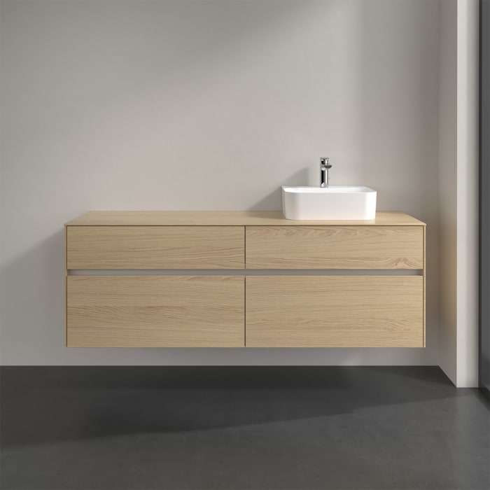 Villeroy & Boch Collaro Waschtischunterschrank 160 x 50 cm, mit 4 Auszügen und LED-Beleuchtung für Finion Waschtisch