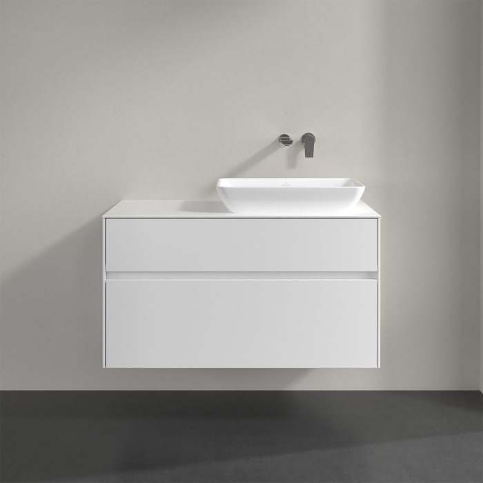 Villeroy & Boch Collaro Waschtischunterschrank 100 x 50 cm, mit 2 Auszügen und LED-Beleuchtung für Venticello Waschtisch