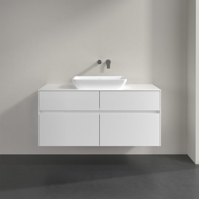 Villeroy & Boch Collaro Waschtischunterschrank 120 x 50 cm, mit 4 Auszügen und LED-Beleuchtung für Venticello Waschtisch