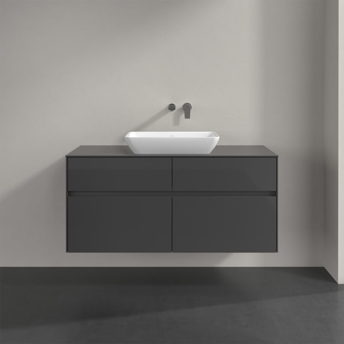 Villeroy & Boch Collaro Waschtischunterschrank 120 x 50 cm, mit 4 Auszügen und LED-Beleuchtung für Venticello Waschtisch
