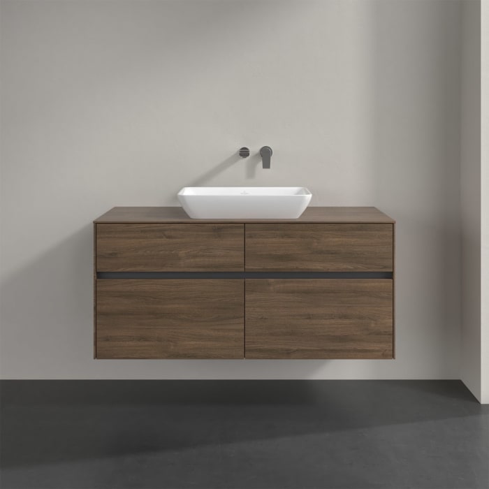 Villeroy & Boch Collaro Waschtischunterschrank 120 x 50 cm, mit 4 Auszügen und LED-Beleuchtung für Venticello Waschtisch