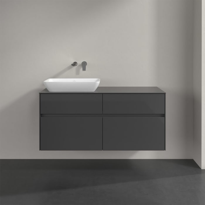 Villeroy & Boch Collaro Waschtischunterschrank 120 x 50 cm, mit 4 Auszügen und LED-Beleuchtung für Venticello Waschtisch
