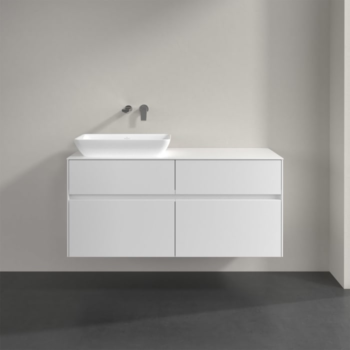 Villeroy & Boch Collaro Waschtischunterschrank 120 x 50 cm, mit 4 Auszügen und LED-Beleuchtung für Venticello Waschtisch
