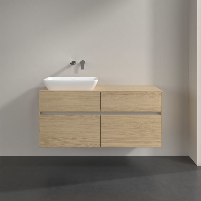 Villeroy & Boch Collaro Waschtischunterschrank 120 x 50 cm, mit 4 Auszügen und LED-Beleuchtung für Venticello Waschtisch
