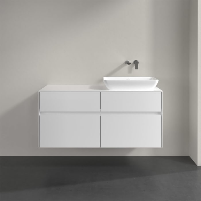 Villeroy & Boch Collaro Waschtischunterschrank 120 x 50 cm, mit 4 Auszügen und LED-Beleuchtung für Venticello Waschtisch
