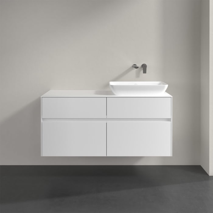 Villeroy & Boch Collaro Waschtischunterschrank 120 x 50 cm, mit 4 Auszügen und LED-Beleuchtung für Venticello Waschtisch
