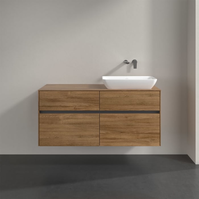 Villeroy & Boch Collaro Waschtischunterschrank 120 x 50 cm, mit 4 Auszügen und LED-Beleuchtung für Venticello Waschtisch