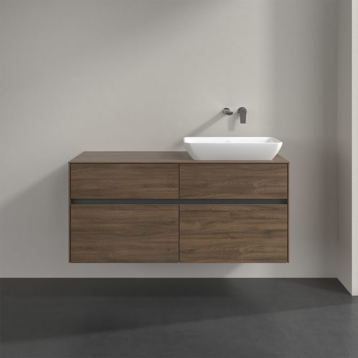 Villeroy & Boch Collaro Waschtischunterschrank 120 x 50 cm, mit 4 Auszügen und LED-Beleuchtung für Venticello Waschtisch