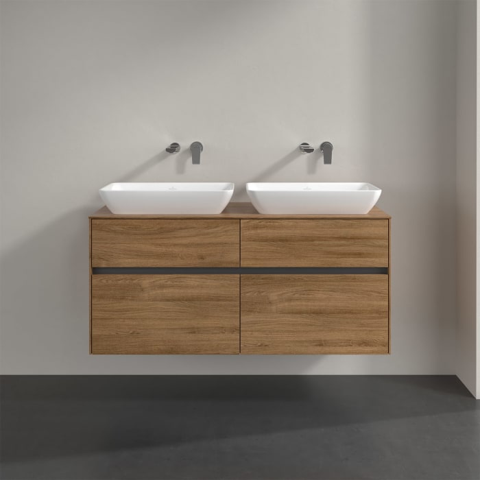 Villeroy & Boch Collaro Waschtischunterschrank 120 x 50 cm, mit 4 Auszügen für 2 Venticello Waschtische