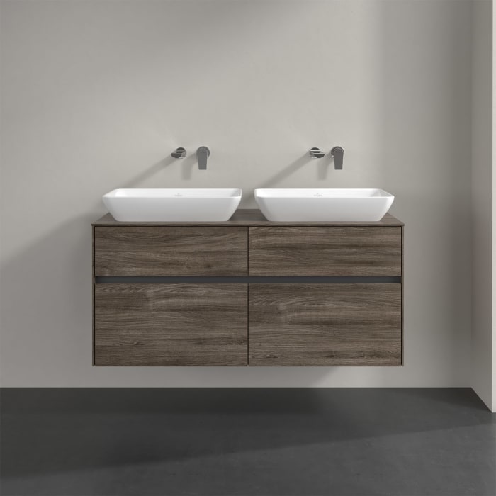 Villeroy & Boch Collaro Waschtischunterschrank 120 x 50 cm, mit 4 Auszügen für 2 Venticello Waschtische