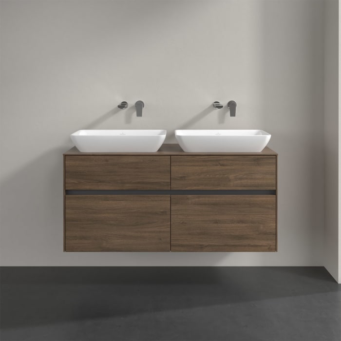 Villeroy & Boch Collaro Waschtischunterschrank 120 x 50 cm, mit 4 Auszügen für 2 Venticello Waschtische