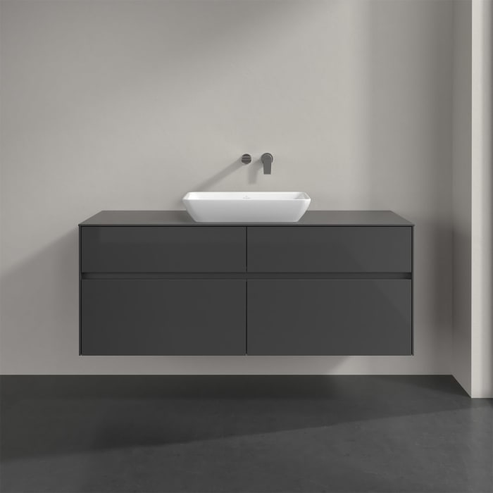 Villeroy & Boch Collaro Waschtischunterschrank 140 x 50 cm, mit 4 Auszügen und LED-Beleuchtung für Venticello Waschtisch