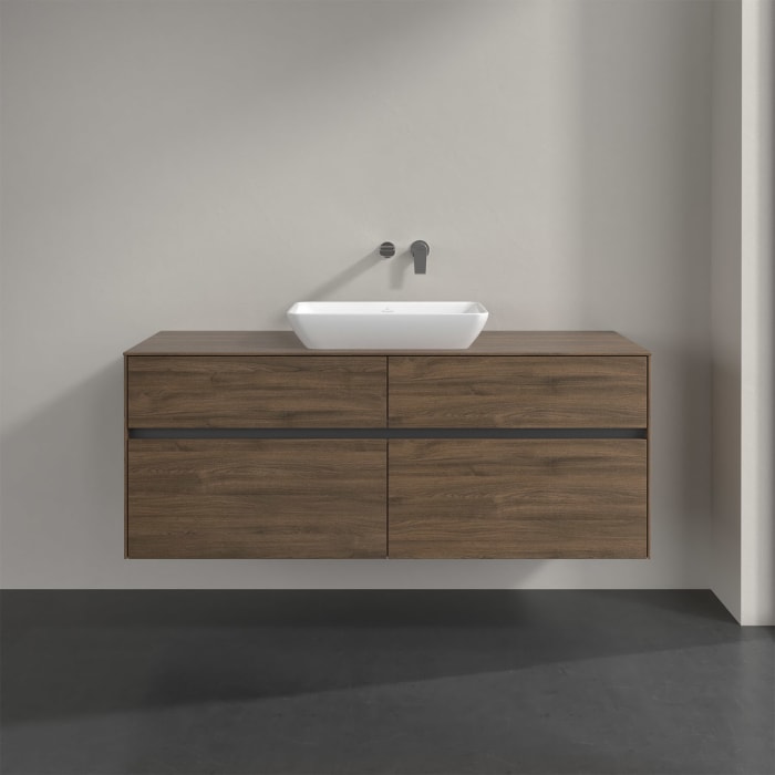 Villeroy & Boch Collaro Waschtischunterschrank 140 x 50 cm, mit 4 Auszügen und LED-Beleuchtung für Venticello Waschtisch