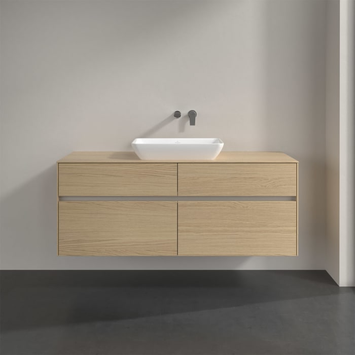 Villeroy & Boch Collaro Waschtischunterschrank 140 x 50 cm, mit 4 Auszügen und LED-Beleuchtung für Venticello Waschtisch