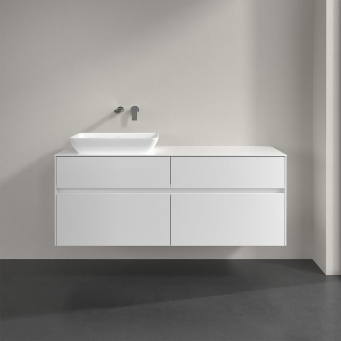 Villeroy & Boch Collaro Waschtischunterschrank 140 x 50 cm, mit 4 Auszügen und LED-Beleuchtung für Venticello Waschtisch