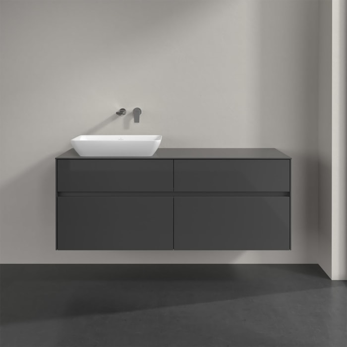 Villeroy & Boch Collaro Waschtischunterschrank 140 x 50 cm, mit 4 Auszügen und LED-Beleuchtung für Venticello Waschtisch
