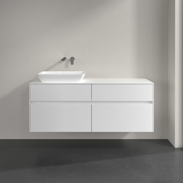Villeroy & Boch Collaro Waschtischunterschrank 140 x 50 cm, mit 4 Auszügen und LED-Beleuchtung für Venticello Waschtisch