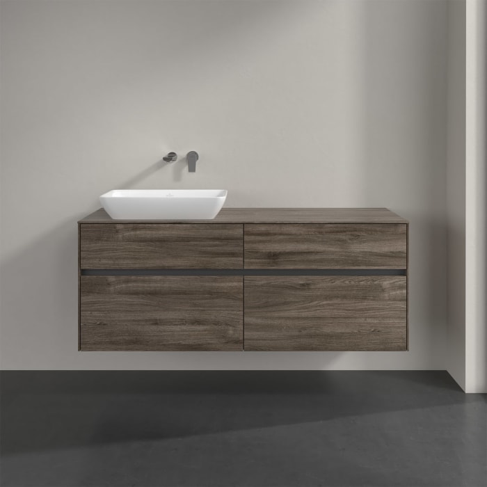 Villeroy & Boch Collaro Waschtischunterschrank 140 x 50 cm, mit 4 Auszügen und LED-Beleuchtung für Venticello Waschtisch