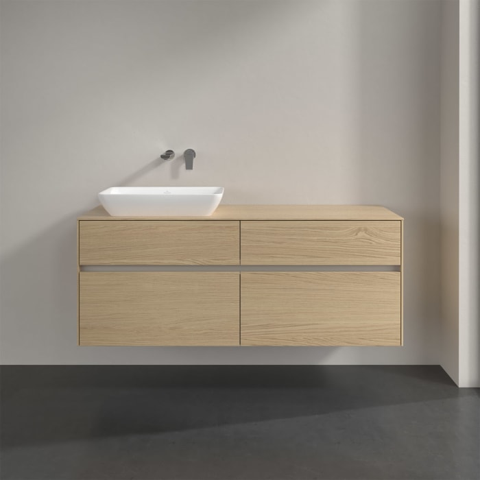 Villeroy & Boch Collaro Waschtischunterschrank 140 x 50 cm, mit 4 Auszügen und LED-Beleuchtung für Venticello Waschtisch